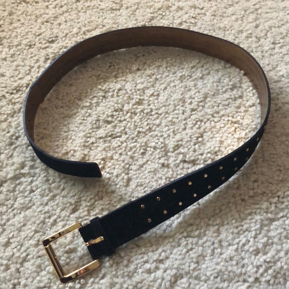 Black suede stud belt